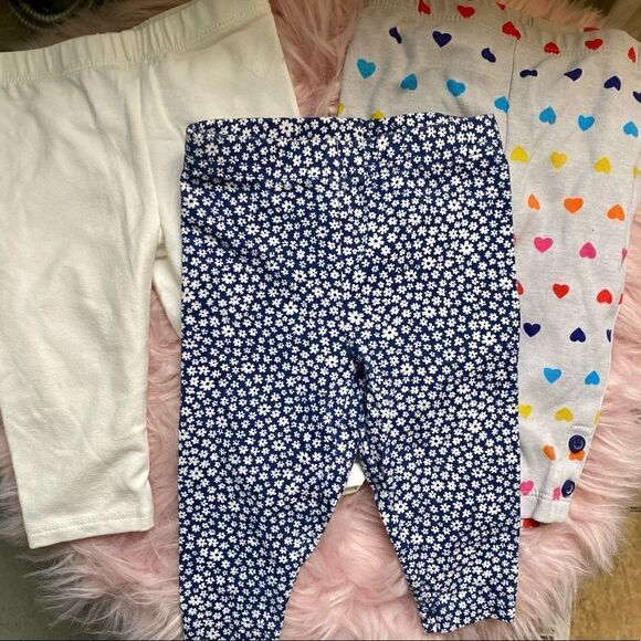 Bundle (6) Baby Girl 6 Month Leggings, (1) Shorts, & (1) Bummie - Picture 1 of 6